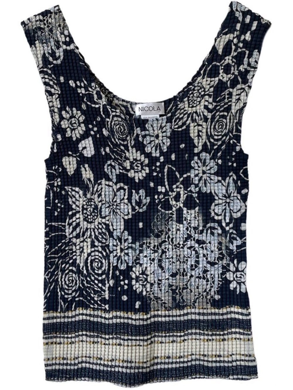 Vintage 90's Nicola Crinkle Y2K
Floral Tank Top